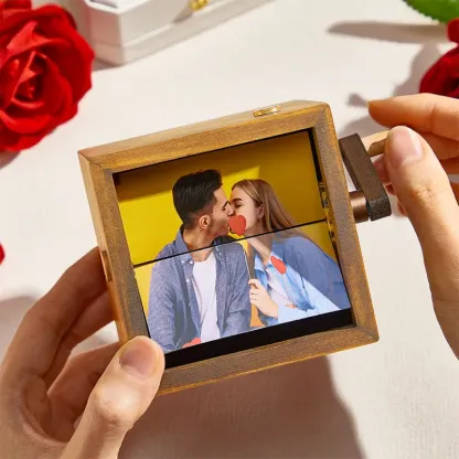 Custom Flip Book Frame Animation Machine Mechanical Hand Motion Photo Album Black Walnut Handicrafts Creative gift