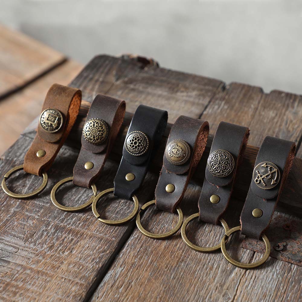 Handmade Leather Keychain - Vintage Key Holder (Assorted Colors)YHno