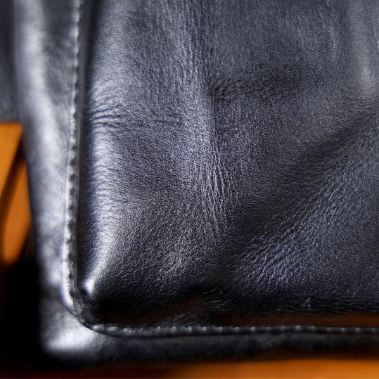 Black Leather Crossbody Bag - Motorcycle Phone Chest Pack YH0111
