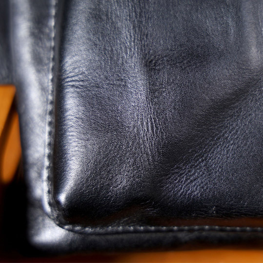 Black Leather Crossbody Bag - Motorcycle Phone Chest Pack YH0111