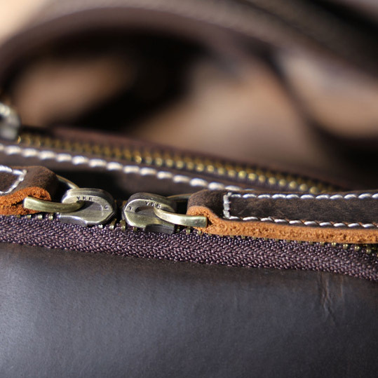 Brown Men's Leather Crossbody Bag - Rugged Chest Phone Pack