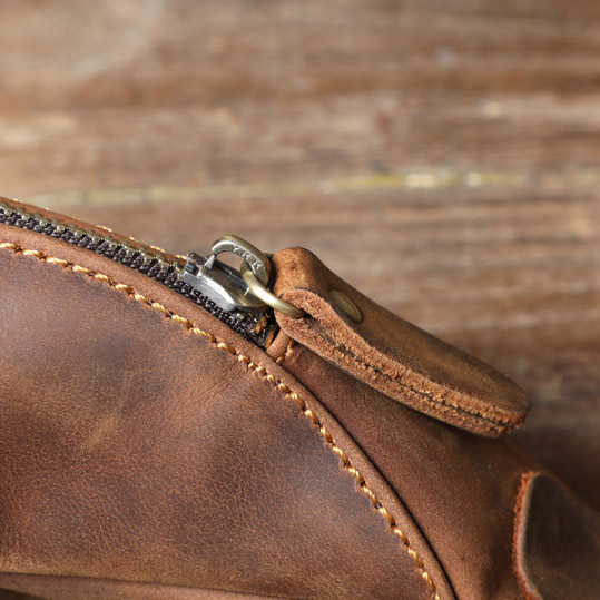 Vintage Leather Crossbody Bag - Handmade Phone Sling for Men