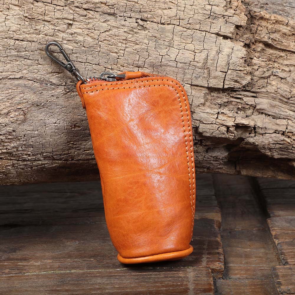 Motorcycle Leather Key Pouch - Vintage Biker Key Holder (Black, Tan, Coffee)YH567