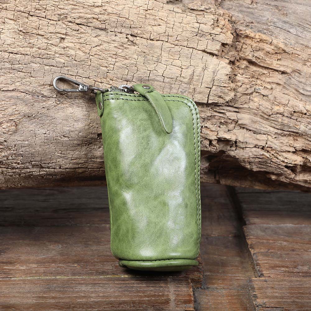 Motorcycle Leather Key Pouch - Vintage Biker Key Holder (Black, Tan, Coffee)YH567