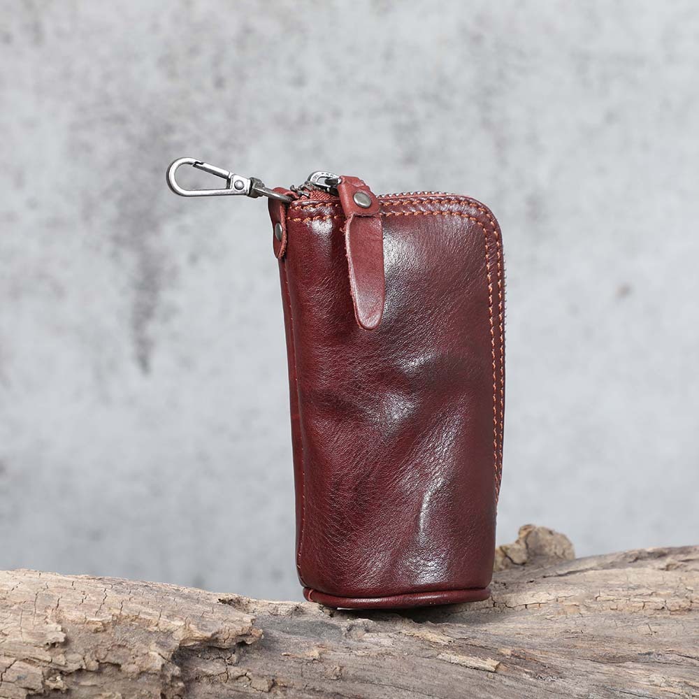 Motorcycle Leather Key Pouch - Vintage Biker Key Holder (Black, Tan, Coffee)YH567