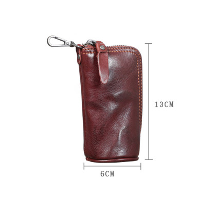 Motorcycle Leather Key Pouch - Vintage Biker Key Holder (Black, Tan, Coffee)YH567