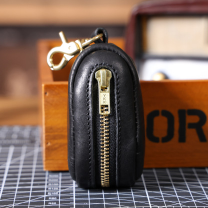 Universal Leather Car Key Cover - Cylinder Key Pouch (Black, Coffee, Sunset)