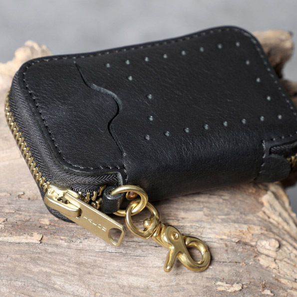 Leather Waist Key Holder with Driver’s License Slot - Anniversary Gift (Black)YH6688