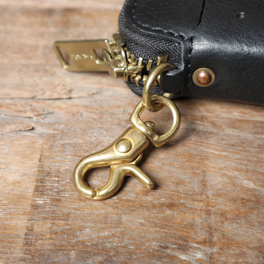 Leather Waist Key Holder with Driver’s License Slot - Anniversary Gift (Black)YH6688