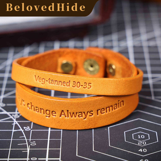 Men's Italian Leather & Solid Copper Bracelet - 3-Tone Anniversary Gift for Him