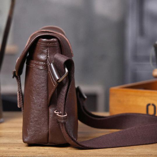 Brown Leather Crossbody Bag - Men's Vintage Phone Pack - Men's Minimalist Phone Sling