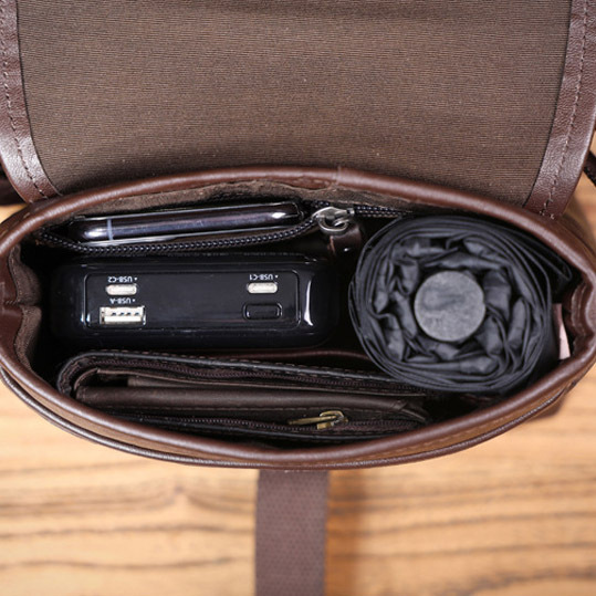 Brown Leather Crossbody Bag - Men's Vintage Phone Pack - Men's Minimalist Phone Sling