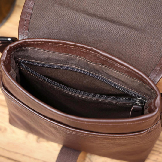 Brown Leather Crossbody Bag - Men's Vintage Phone Pack - Men's Minimalist Phone Sling