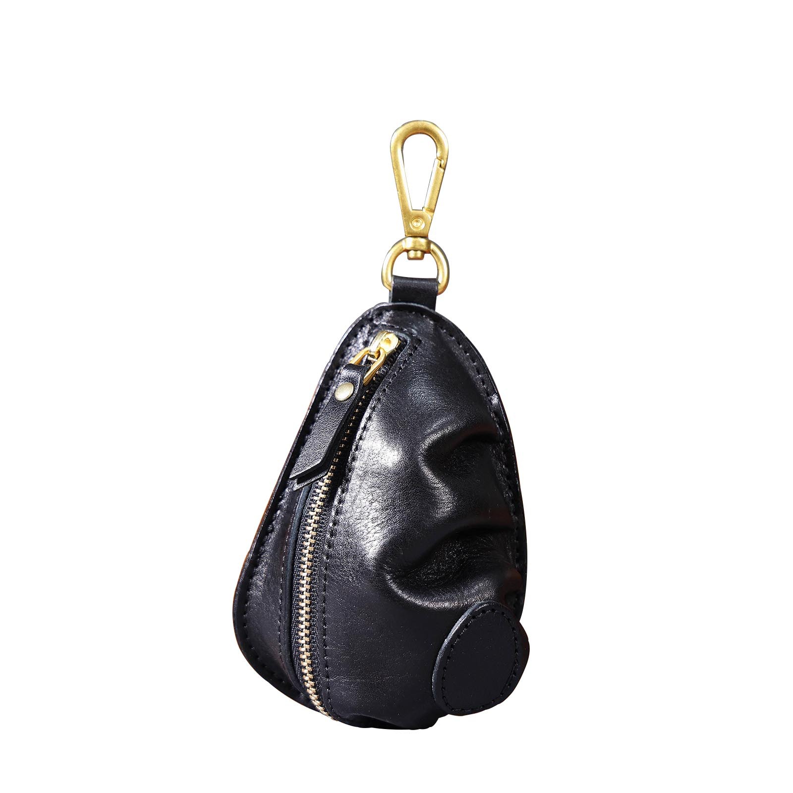 Retro Leather Car Key Case - Zippered Key Organizer (Black, Sunset)YHHS012668