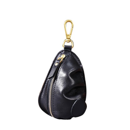 Retro Leather Car Key Case - Zippered Key Organizer (Black, Sunset)YHHS012668
