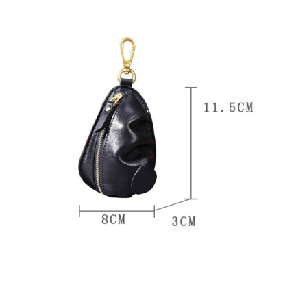Retro Leather Car Key Case - Zippered Key Organizer (Black, Sunset)YHHS012668