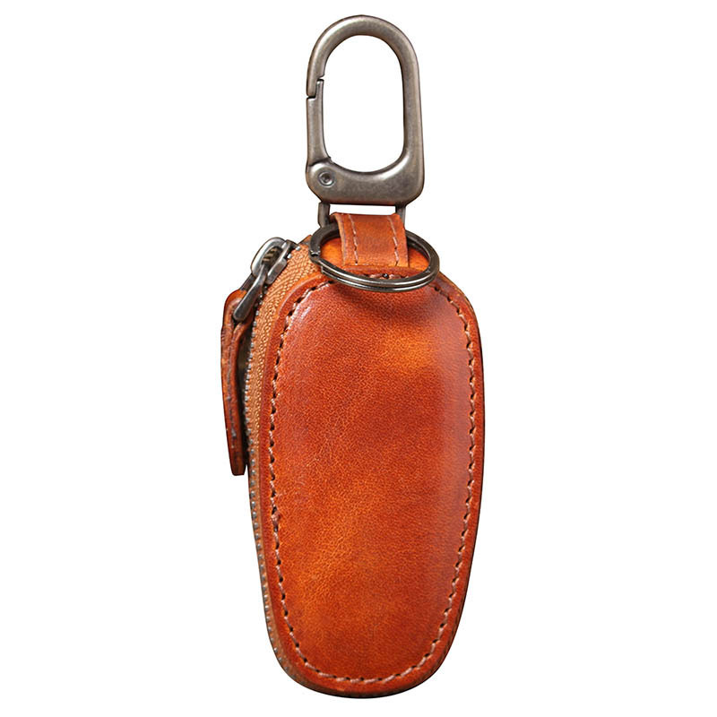 Mini Leather Car Key Cover - Compact Key Pouch (Black, Brown, Coffee)YHHS6661