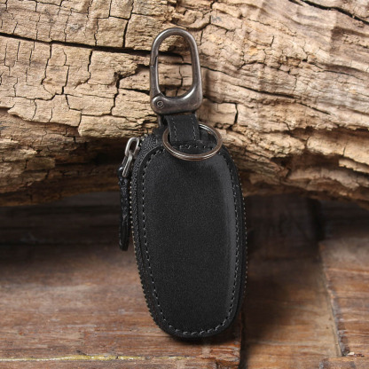 Mini Leather Car Key Cover - Compact Key Pouch (Black, Brown, Coffee)YHHS6661