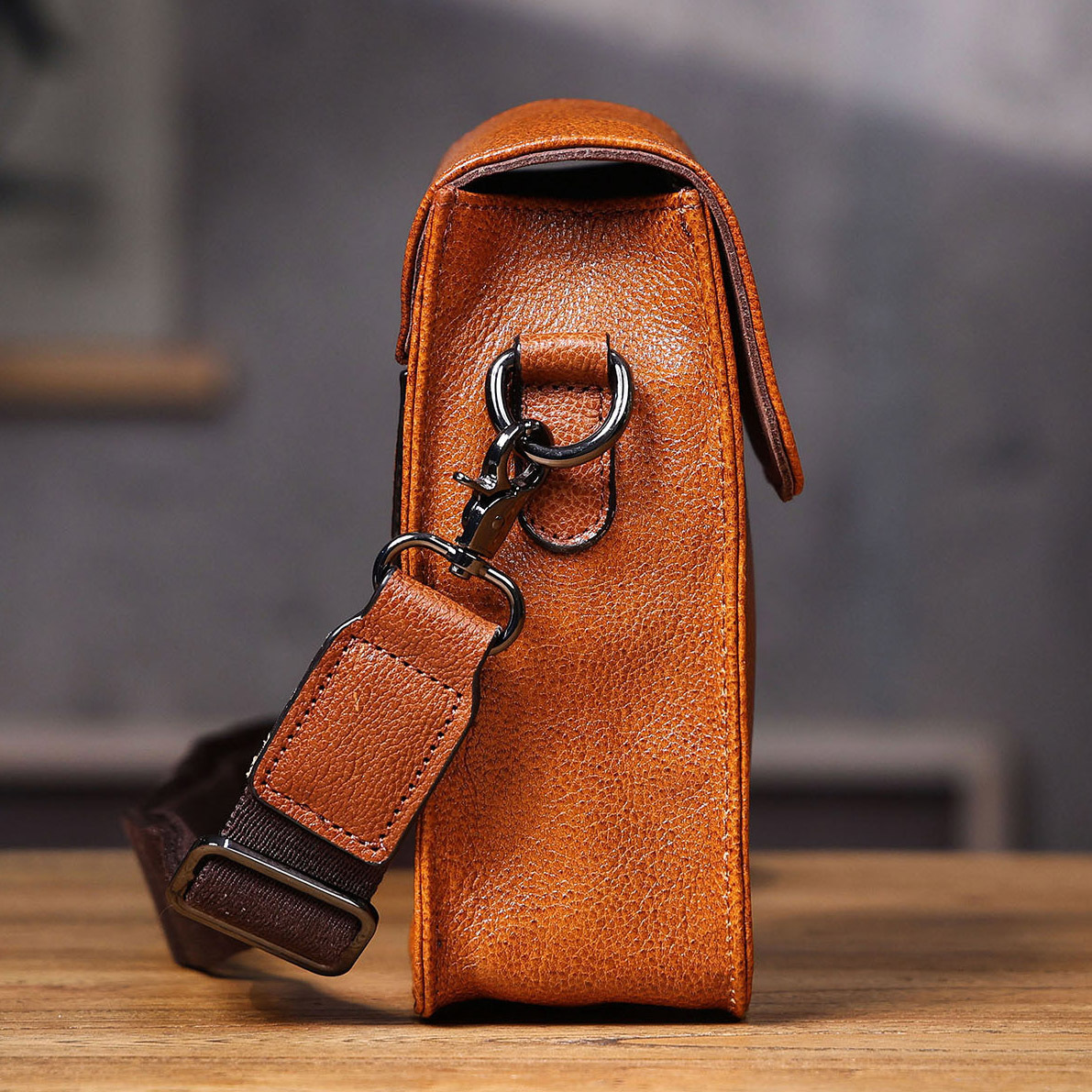 Brown Leather Waist Crossbody Bag - Mini Phone Sling Pack