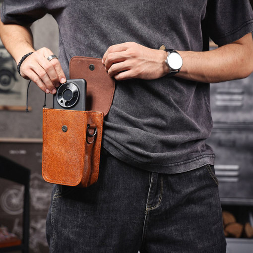 Mini Crossbody Phone Bag - Leather Anniversary Gift with Love Qoutes Engraving