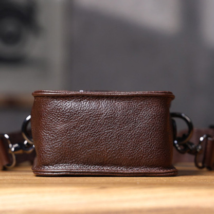 Brown Leather Crossbody Bag - Men's Waist Phone Pack-darkcoffe