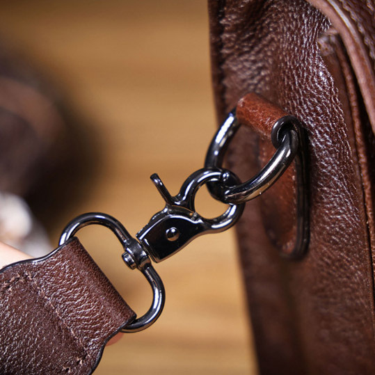 Brown Leather Crossbody Bag - Men's Waist Phone Pack-darkcoffe