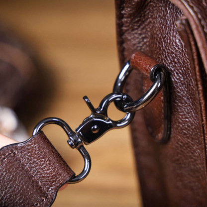 Brown Leather Crossbody Bag - Men's Waist Phone Pack-darkcoffe
