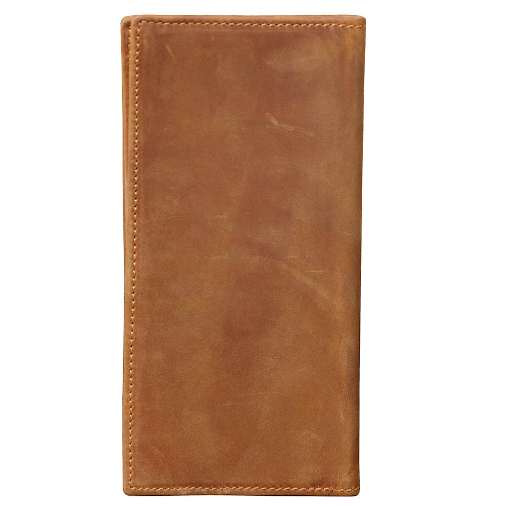 Vintage Crazy Horse Leather Long Bifold Wallet for Men – Multi-Card Slot Slim Phone Holder YHZY8030