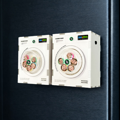 Customized Photo Rotating Washing Machine Fridge Magnet, Personalized Music Fridge Magnet, Magnetic Acrylic Night Lights