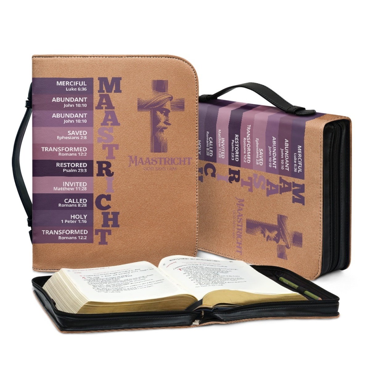 Letter by Letter Blessing: Beige Personalized Bible Case