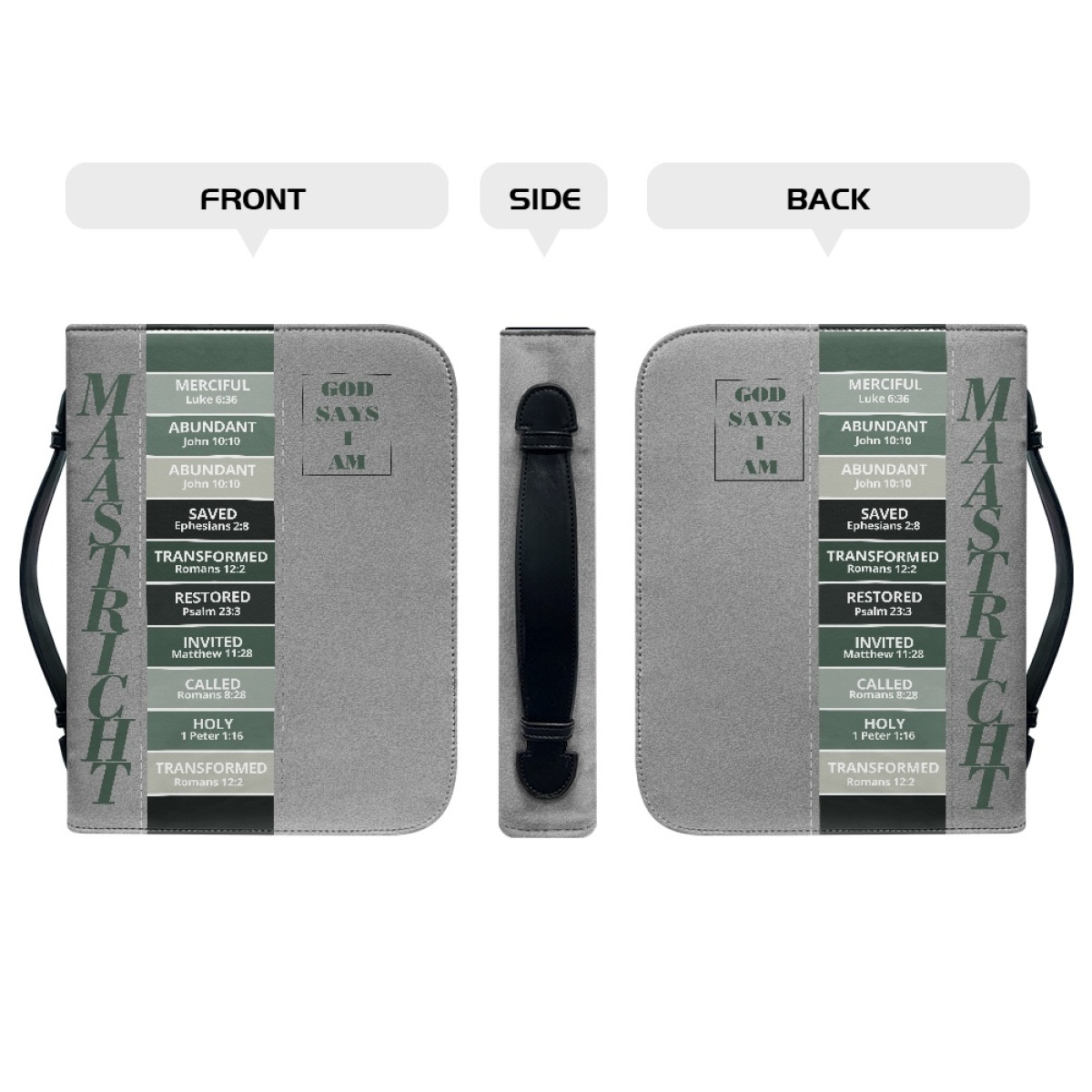 Letter by Letter Blessing: Khaki Personalized Bible Bag