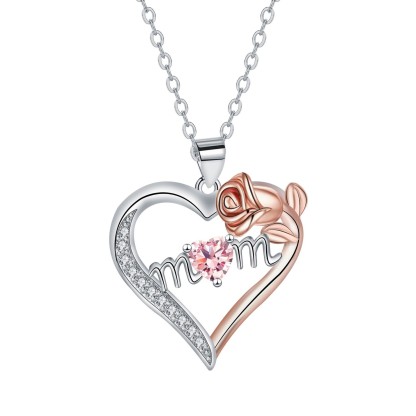 Best-Selling Heart-Shaped Mom Pendant, Mother's Day Rose Necklace, The Perfect Mother'S Day Gift