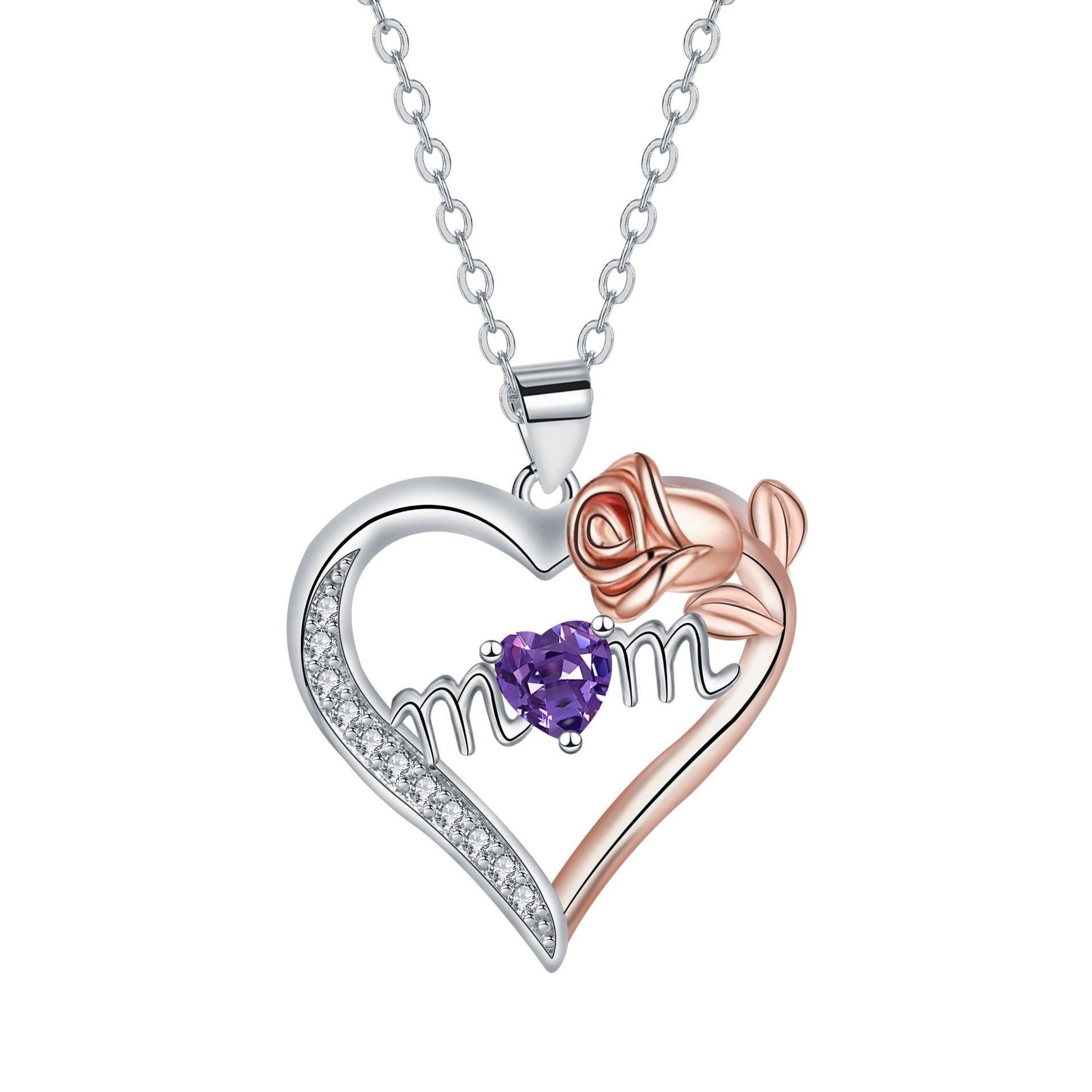 Best-Selling Heart-Shaped Mom Pendant, Mother's Day Rose Necklace, The Perfect Mother'S Day Gift