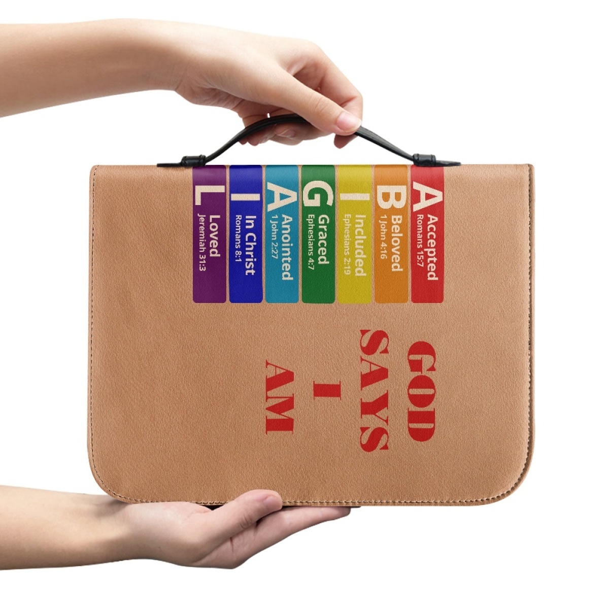 Letter by Letter Blessing: Personalized Bible Cover - Rainbow