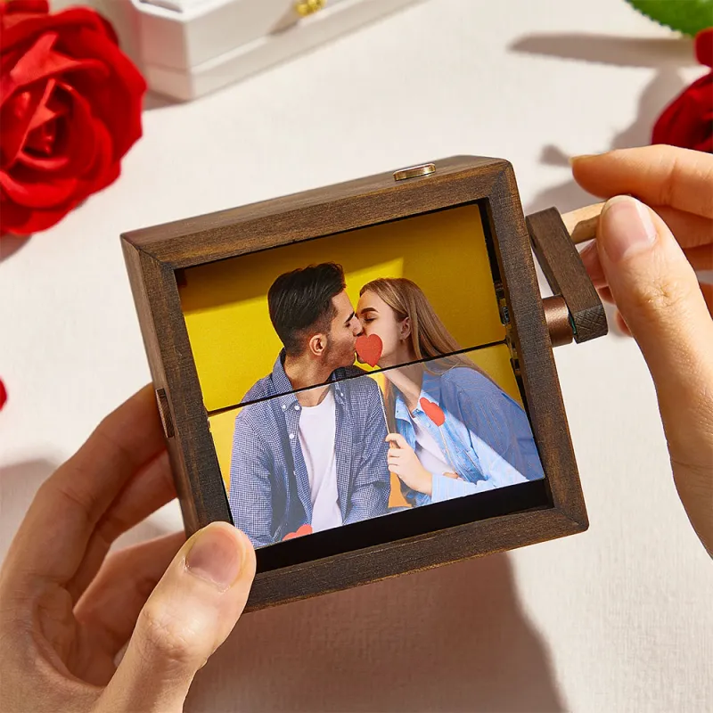 Custom Flip Book Frame Animation Machine Mechanical Hand Motion Photo Album Black Walnut Handicrafts Creative gift