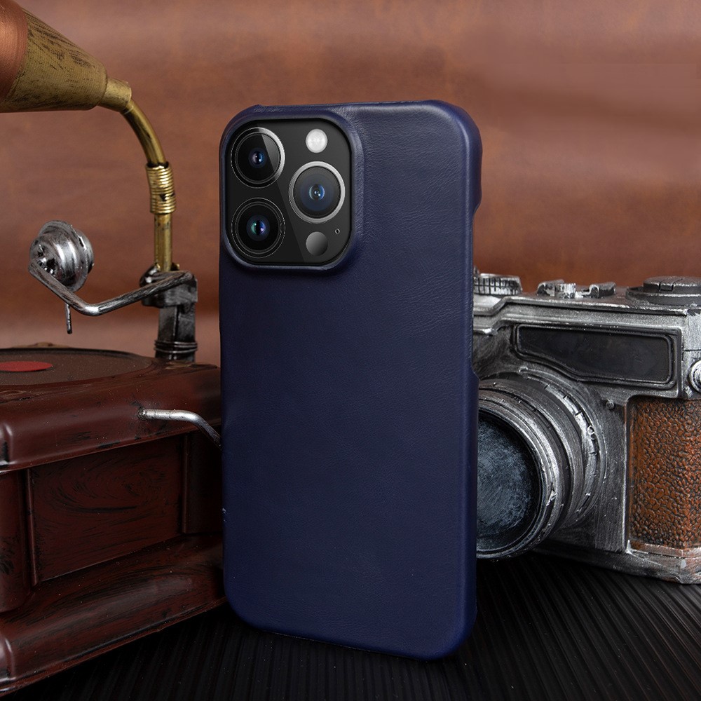 Custom Handmade Leather iPhone 16/15 Pro Max Case - Personalized 3rd Anniversary Gift, Luxury Semi-Wrap Protective Cover
