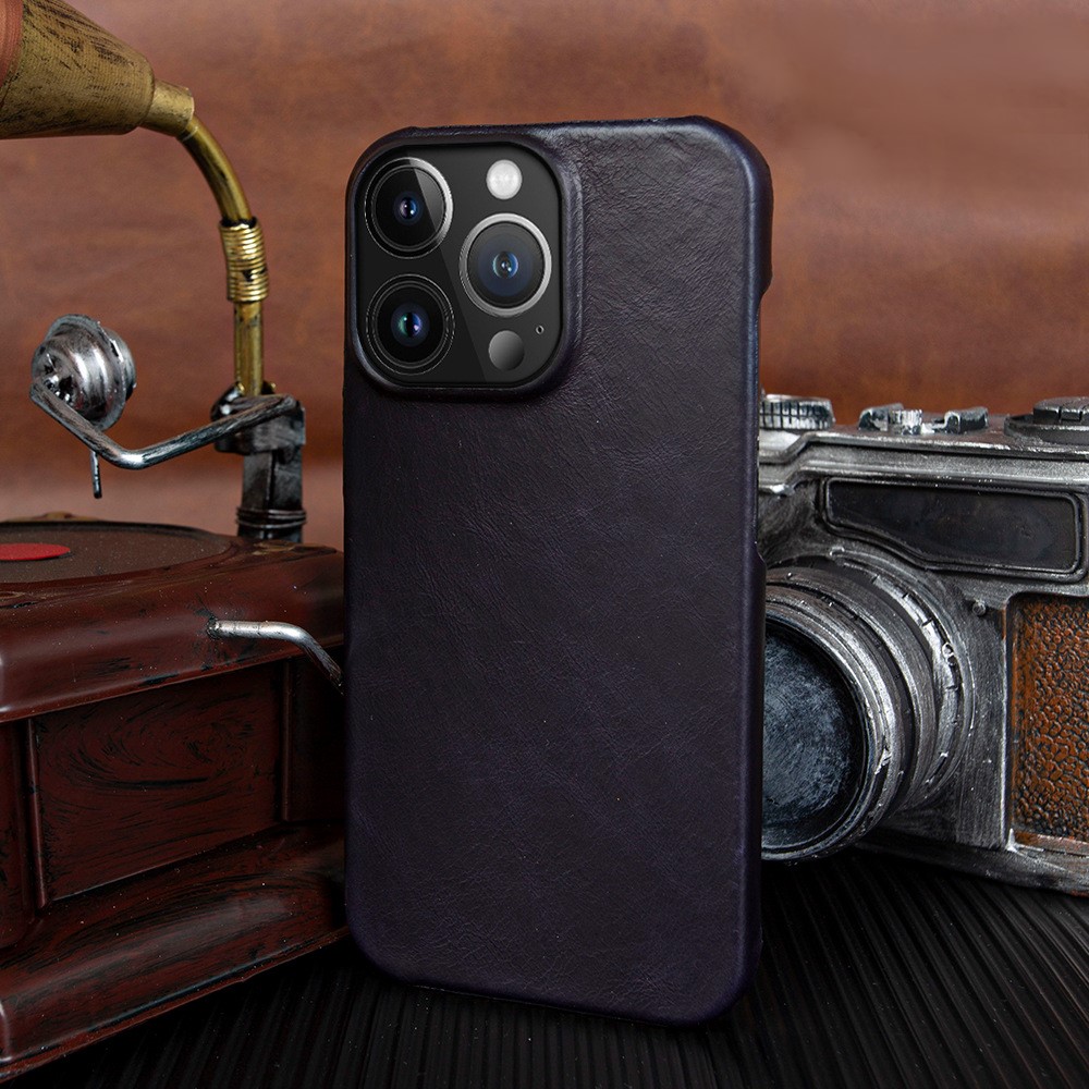 Custom Handmade Leather iPhone 16/15 Pro Max Case - Personalized 3rd Anniversary Gift, Luxury Semi-Wrap Protective Cover