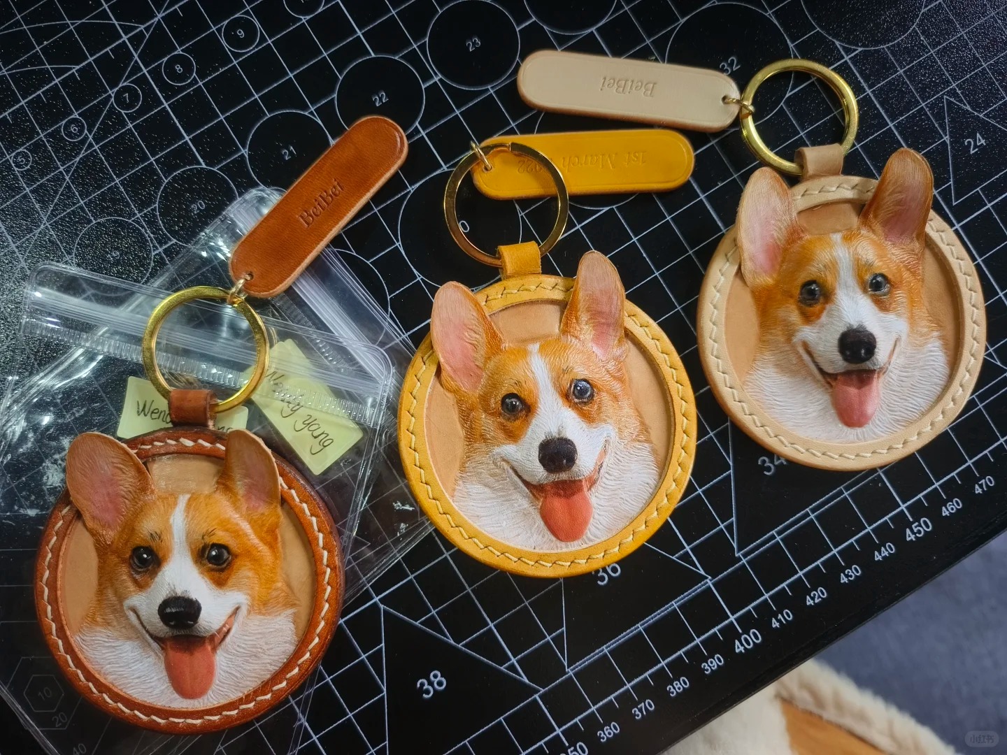 Custom Handmade Pet Leather Carving Keychains, Personalized Pet Tags, Best Pet Souvenirs