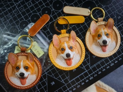 Custom Handmade Pet Leather Carving Keychains, Personalized Pet Tags, Best Pet Souvenirs