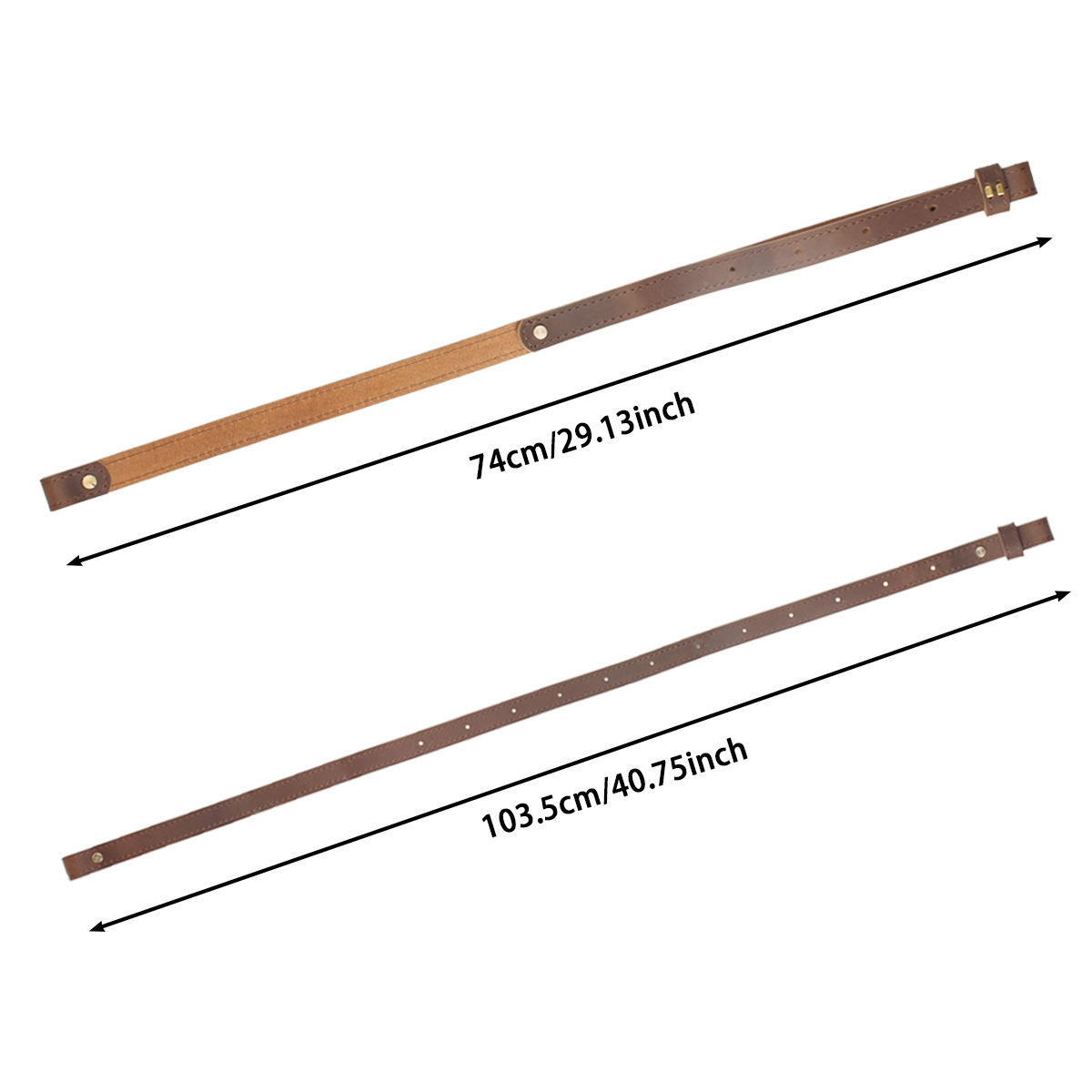 Leather Rifle Sling - Premium 4mm Cowhide Adjustable Gun Strap with Solid Brass Hardware