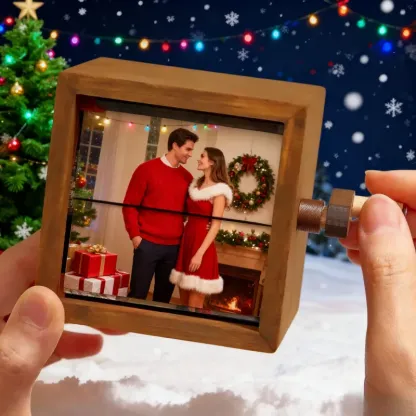 Custom Photo Flipbook Frame AnimationMachine,  Mechanical Hand-cranked Flipbook Box Photo Album, Unique Valentine's Day and Anniversary Gifts