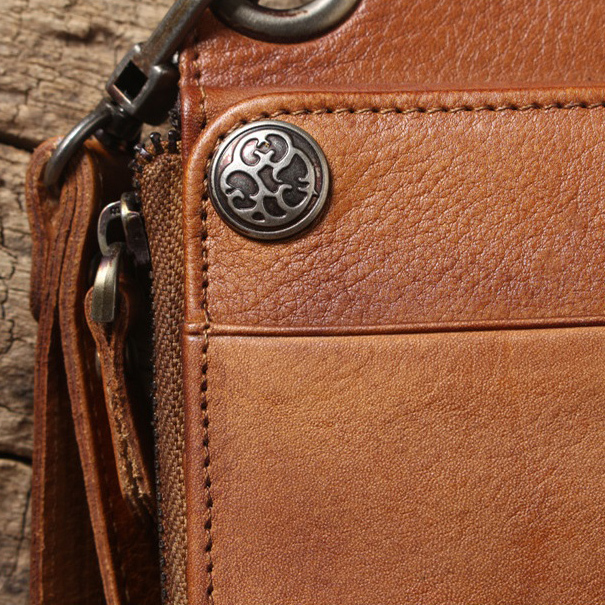 Handmade Vintage Long Bifold Wallet – Multi-Function Cardholder & Phone Pocket (Brown, Black, Coffee)YH8095D