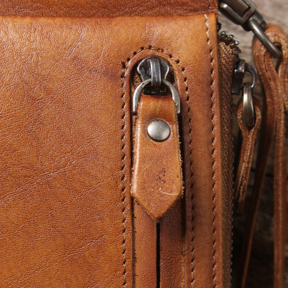 Handmade Vintage Long Bifold Wallet – Multi-Function Cardholder & Phone Pocket (Brown, Black, Coffee)YH8095D