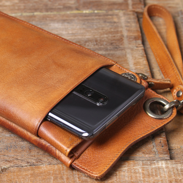 Handmade Vintage Long Bifold Wallet – Multi-Function Cardholder & Phone Pocket (Brown, Black, Coffee)YH8095D