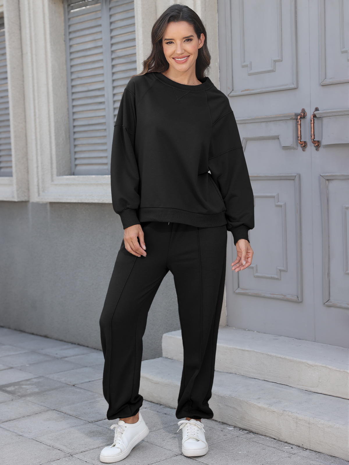 Women 2 Piece Sweatsuit Sets Oversized Sweatshirt YDF252215