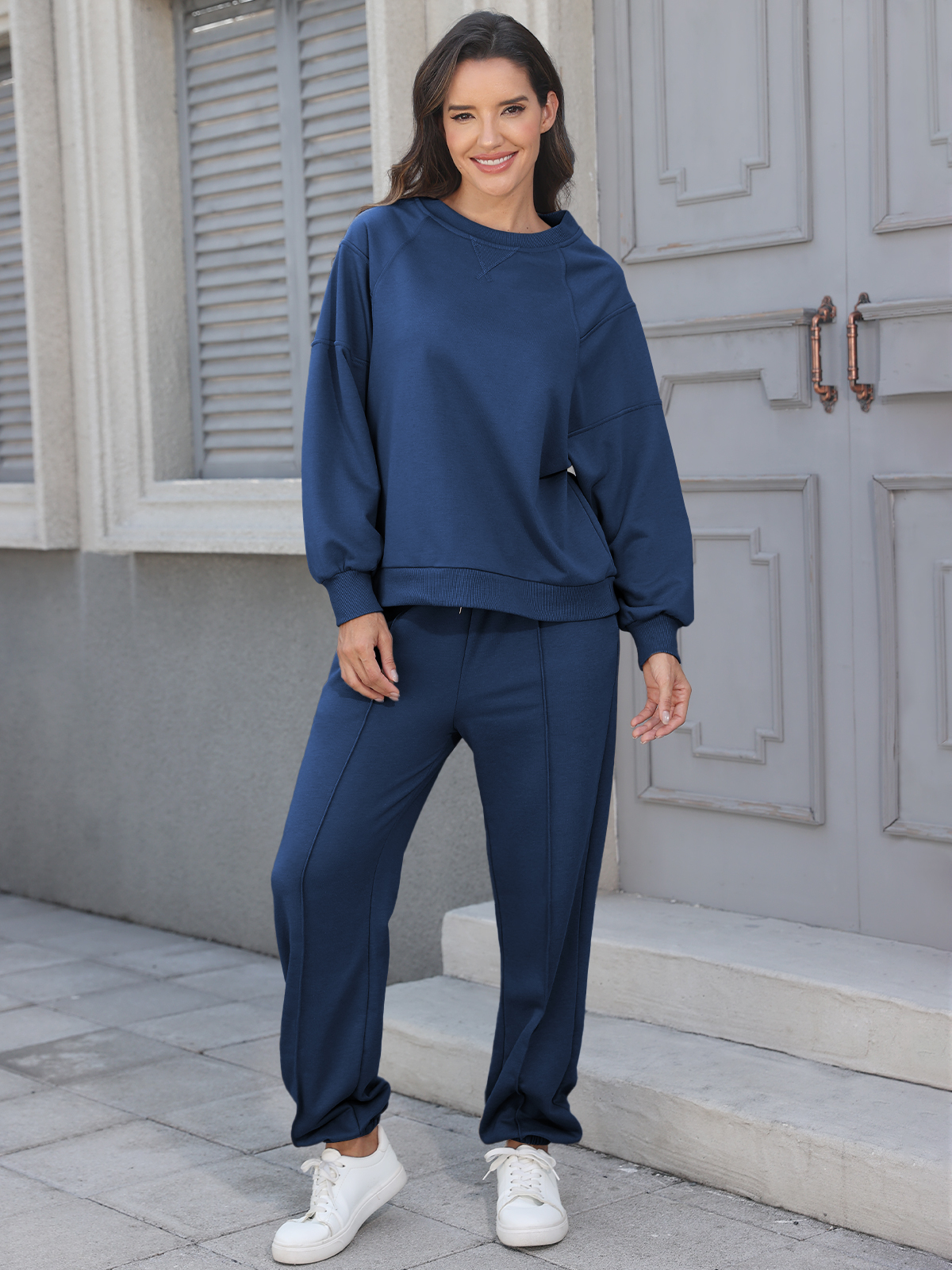 Women 2 Piece Sweatsuit Sets Oversized Sweatshirt YDF252215