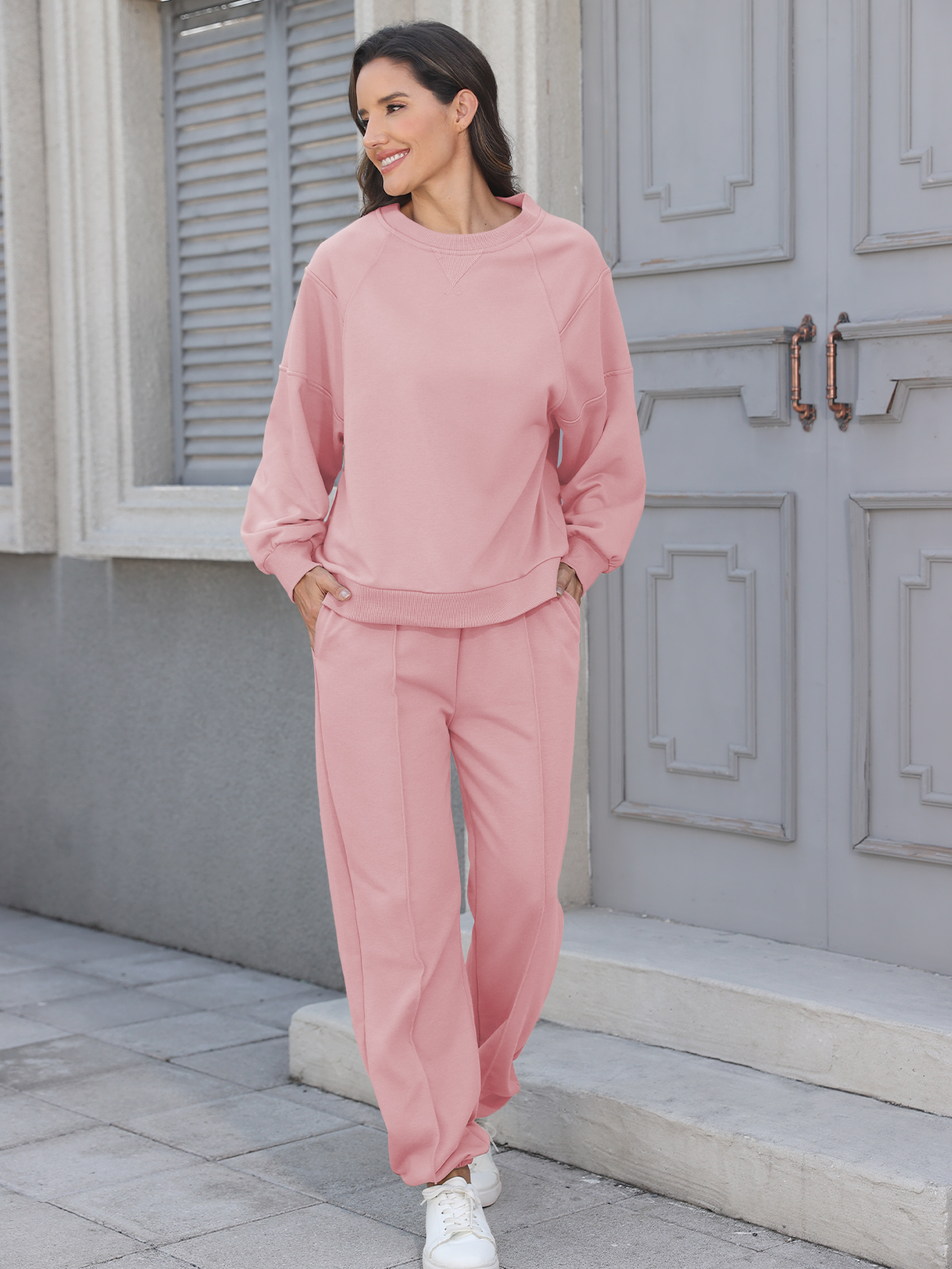 Women 2 Piece Sweatsuit Sets Oversized Sweatshirt YDF252215