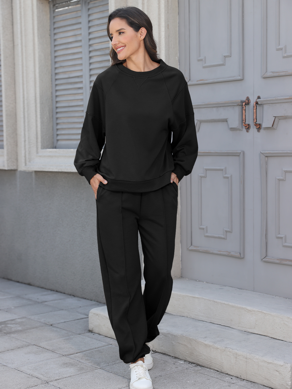 Women 2 Piece Sweatsuit Sets Oversized Sweatshirt YDF252215