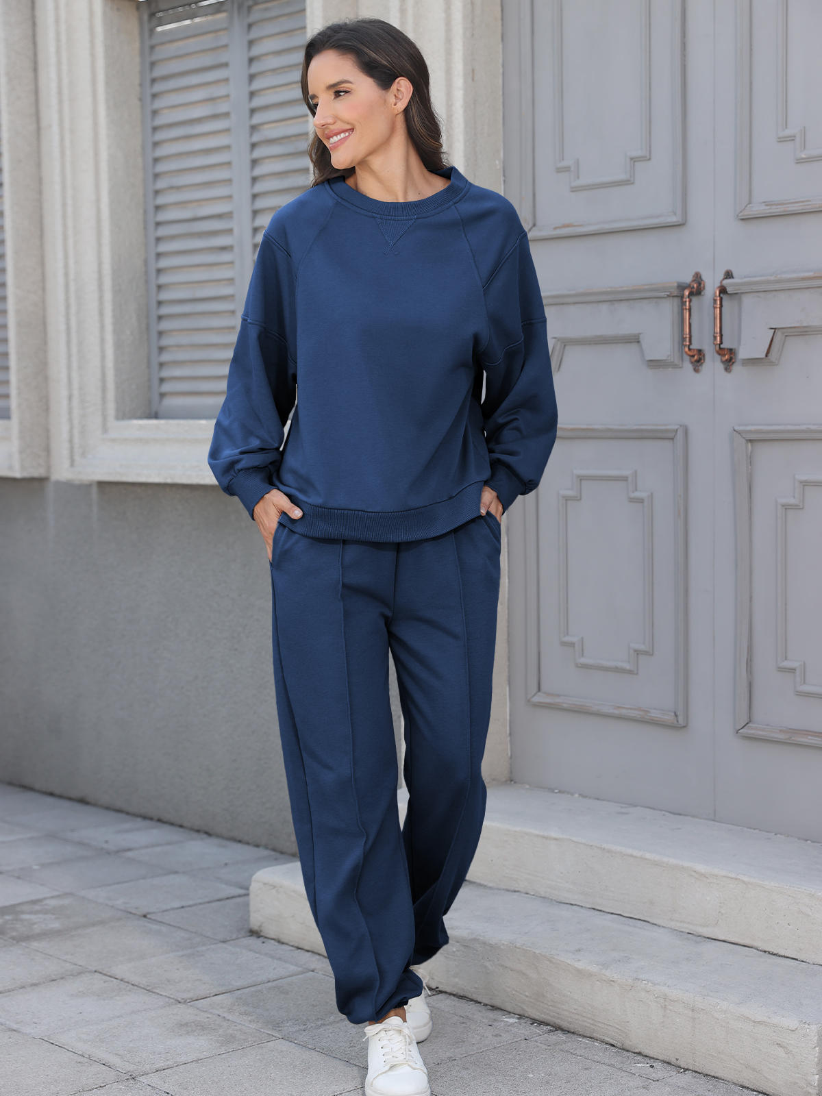 Women 2 Piece Sweatsuit Sets Oversized Sweatshirt YDF252215