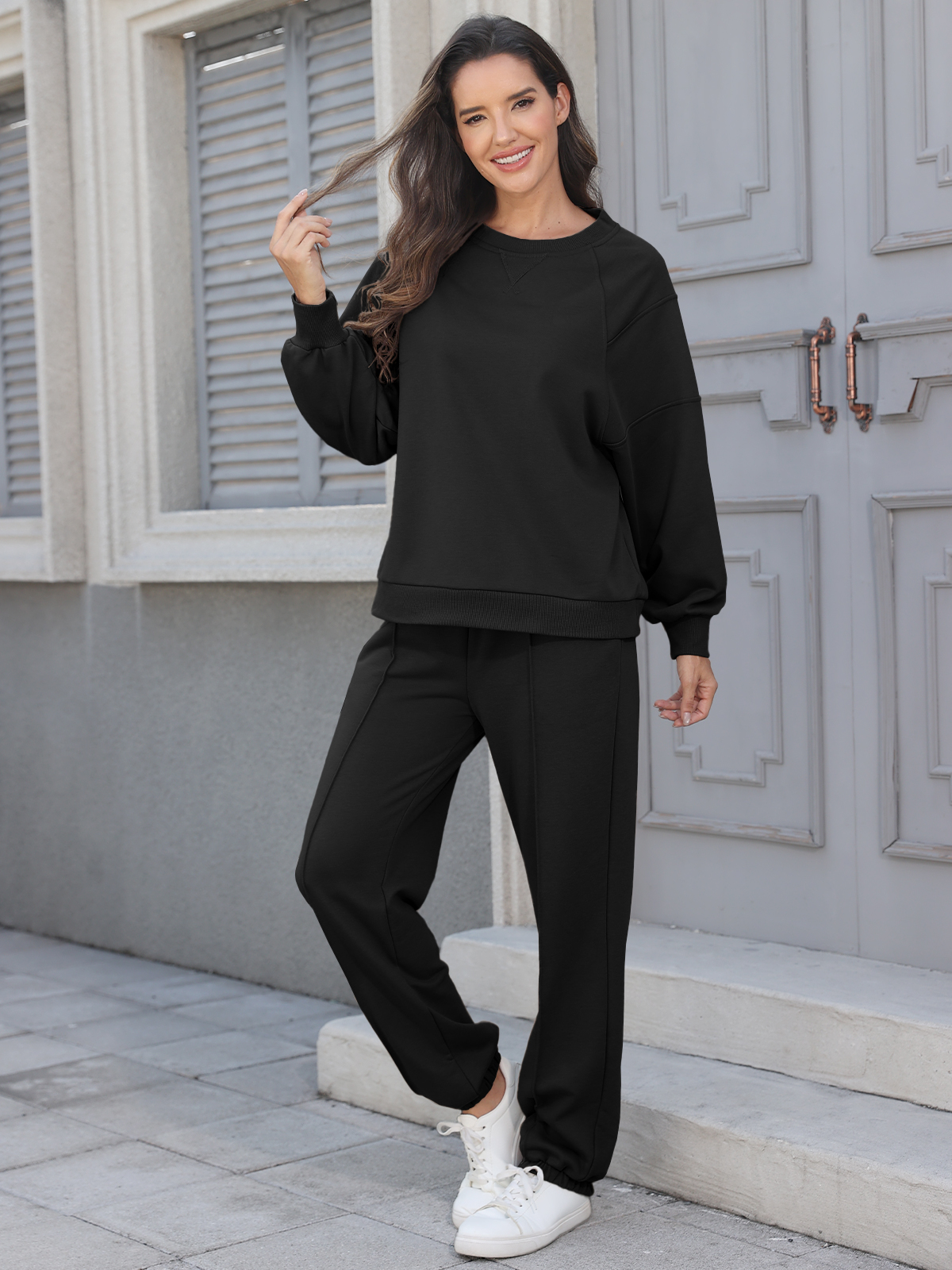 Women 2 Piece Sweatsuit Sets Oversized Sweatshirt YDF252215